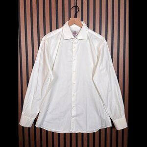 Labinjoh Dress Shirt Large / XL Men’s White Long Sleeve Button Up Collared
